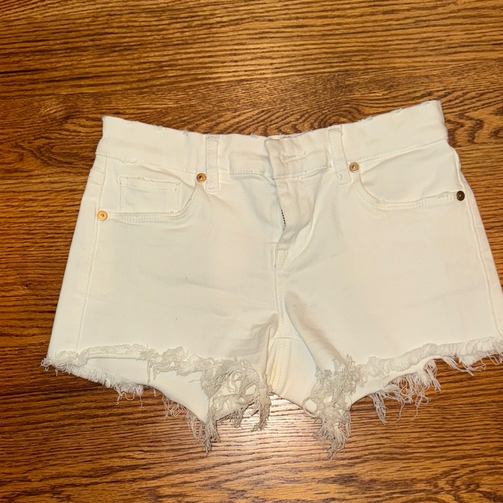 Blank NYC High Waist White Denim Shorts